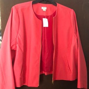 J Crew Size 22 ZipFront Basketweave Jacket